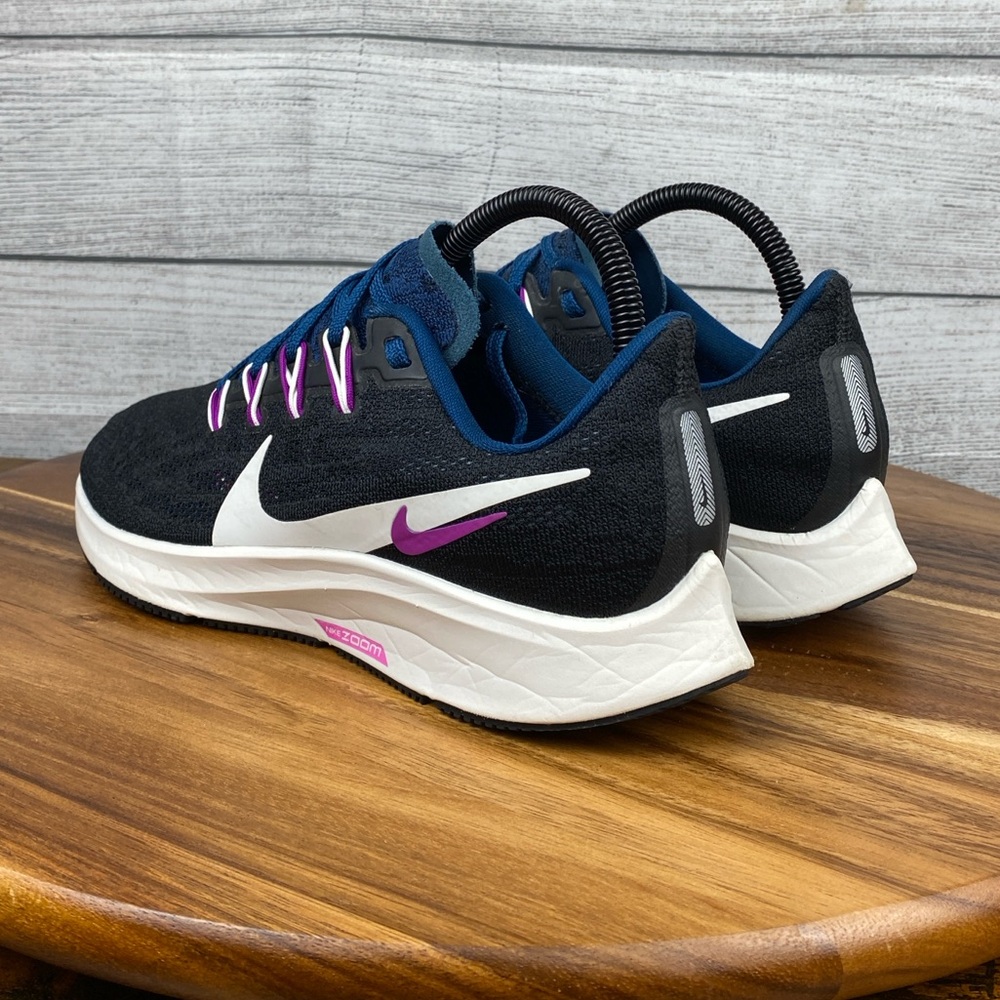 Nike Air Zoom Pegasus 36 Black Blue Running Shoe AQ2210-012 Women’s Size 8 - Picture 7 of 13